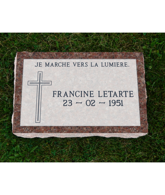 Plaque Funéraire Rose Non poli #114