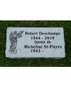 Plaque Funéraire Grise Scié #115