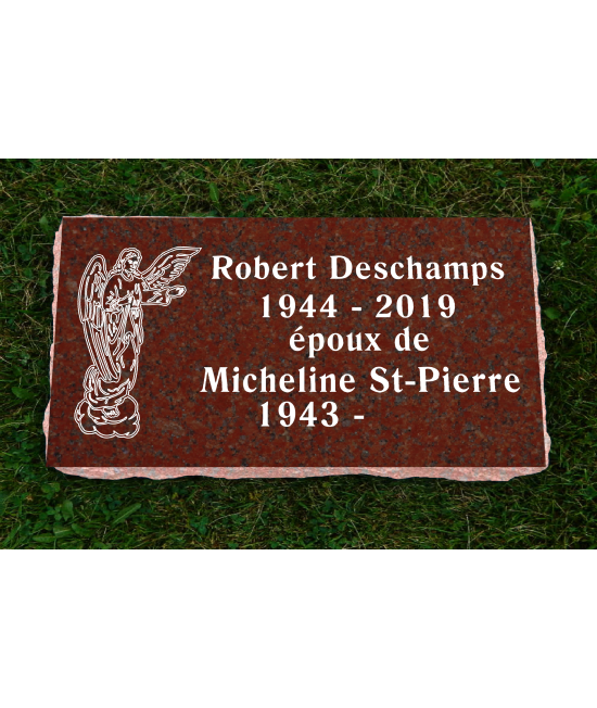 Plaque Funéraire Rouge Poli #115