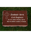 Plaque Funéraire Rouge Poli #102