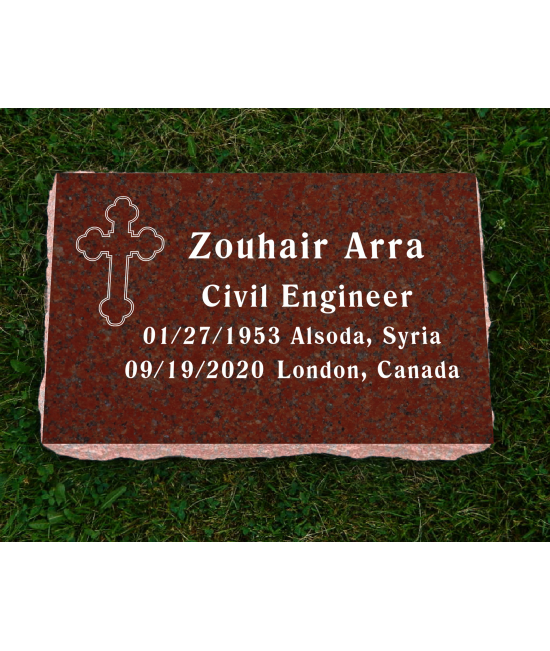 Plaque Funéraire Rouge Poli #102